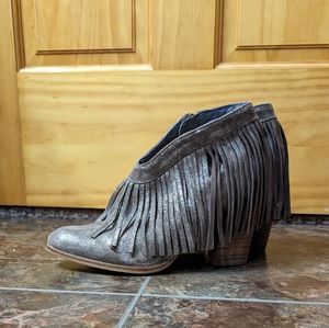 Ariat silver fringe booties